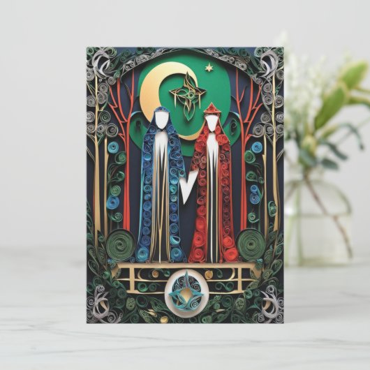 Boho Wedding Uitnodiging (Staand voorkant)