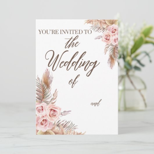 Boho Wedding Uitnodiging (Staand voorkant)