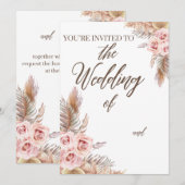 Boho Wedding Uitnodiging (Voorkant / Achterkant)