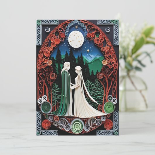 Boho Wedding Uitnodiging (Staand voorkant)