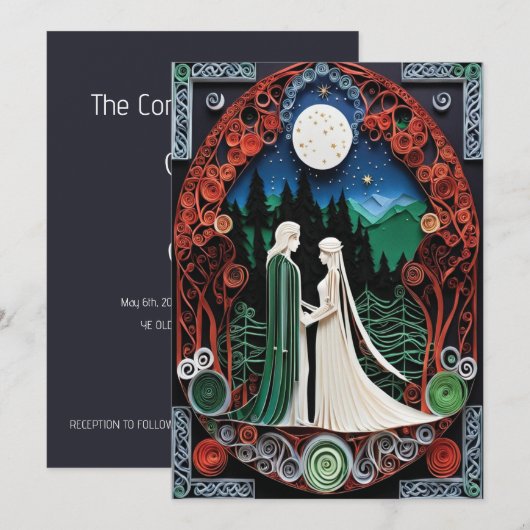 Boho Wedding Uitnodiging (Voorkant / Achterkant)