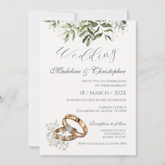 Boho Wedding Uitnodiging (Voorkant)