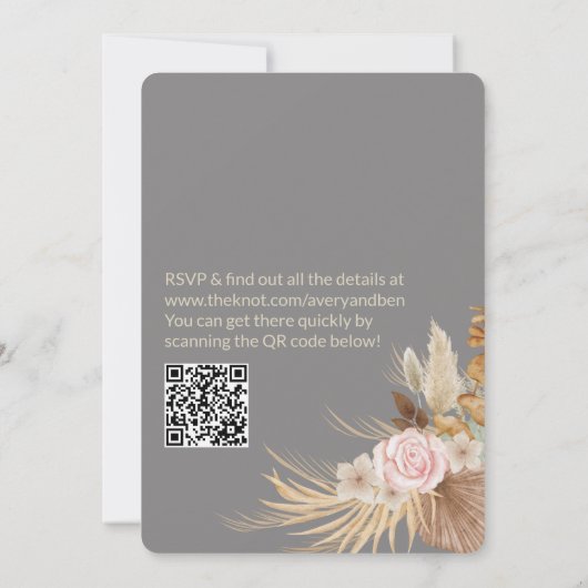 Boho Wedding Uitnodiging (Achterkant)