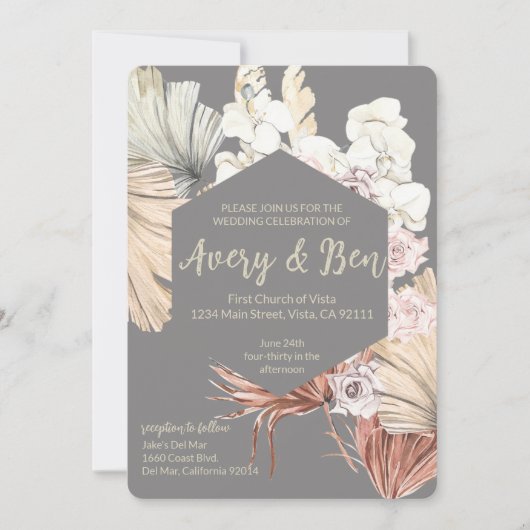 Boho Wedding Uitnodiging (Voorkant)