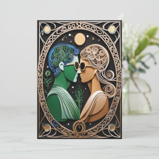 Boho Wedding Uitnodiging (Staand voorkant)