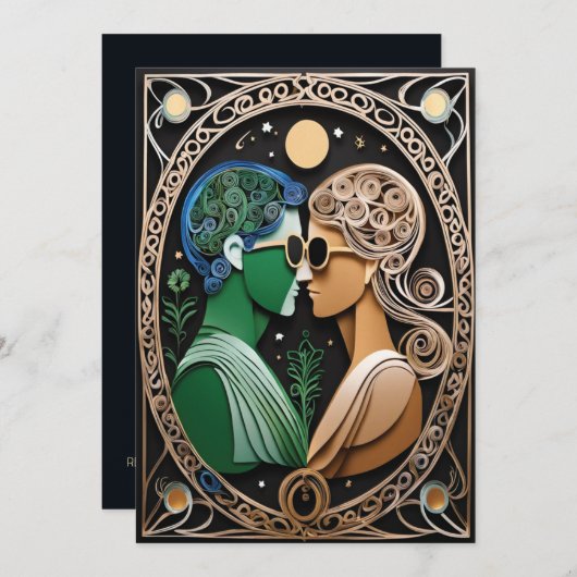 Boho Wedding Uitnodiging (Voorkant / Achterkant)