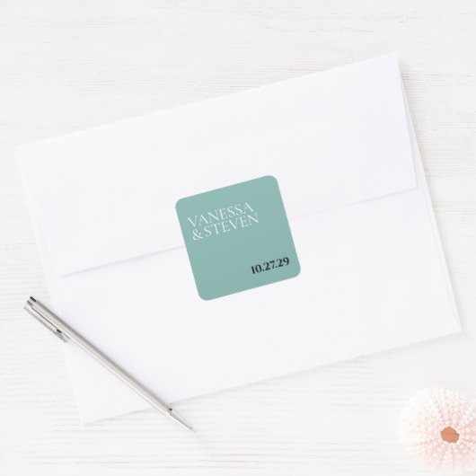 Boho Wedding Vierkante Sticker (Envelop)