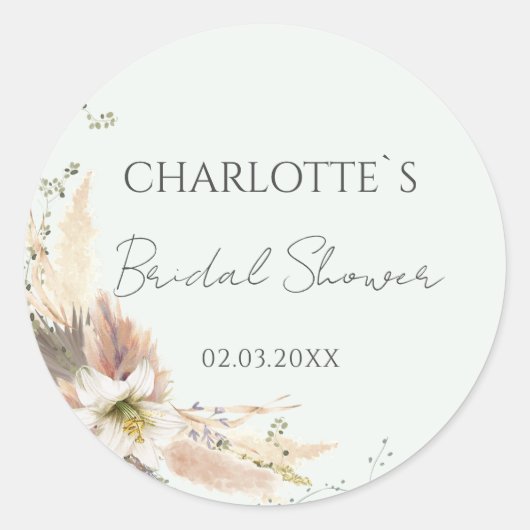 BOHO WEDDING VRIJGEZELLENFEEST RONDE STICKER (Voorkant)