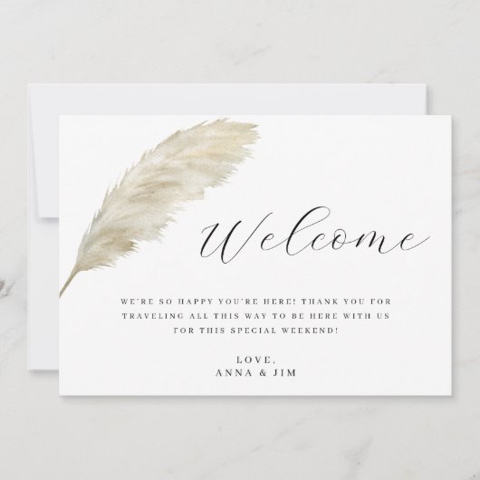 Boho Wedding Welkomsttas Insert Kaart (Voorkant)