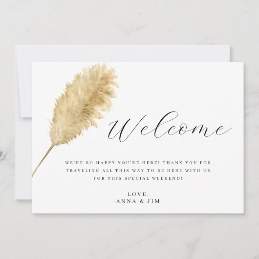 Boho Wedding Welkomsttas Insert Kaart (Voorkant)