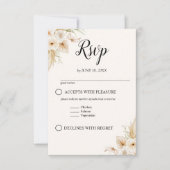 Boho Wedding with Beige and Yellow Flowers RSVP Kaartje (Voorkant)