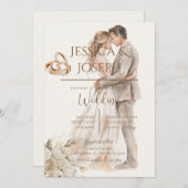 Boho wedding with ring and bride groom Silhouette Kaart (Voorkant / Achterkant)