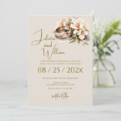 Boho Wedding with Rings Kaart (Staand voorkant)