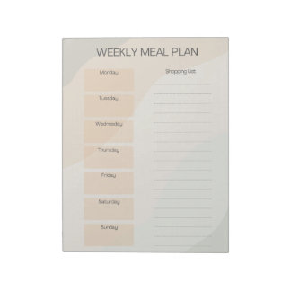 Boho Weekly Meal Plan Notitieblok