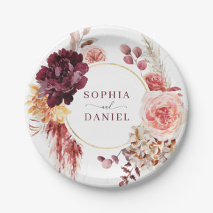 Boho Weelderig Pampasgras Papieren Borden Bordje
