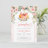 Boho weelderige waterverf blos florale pompoenboog kaart (Staand voorkant)