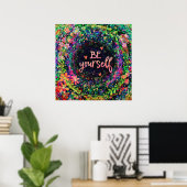 Boho wees jezelf Inspirerend citaat inspiratie Poster (Thuiskantoor)