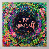 Boho wees jezelf Inspirerend citaat inspiratie Poster (Voorkant)