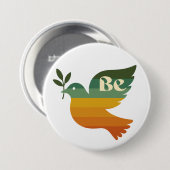 Boho Wees Vrede Retro Vakantie Knop Ronde Button 7,6 Cm (Voorkant /achterkant)