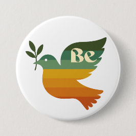 Boho Wees Vrede Retro Vakantie Knop Ronde Button 7,6 Cm