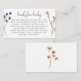 Boho Weide Bloemen Baby Shower Boeken Voor Baby Informatiekaartje