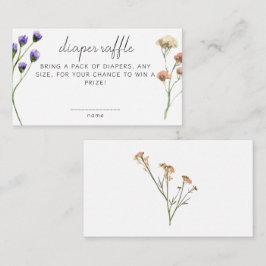 Boho Weide Bloemen Baby Shower Luier Raffle Informatiekaartje