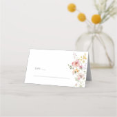 Boho Weide Wildbloem Bruiloft Plaatskaart Plaatskaartje (Voorkant)