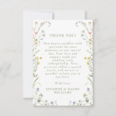 Boho Weide Wilde Bloem Delicate Bruiloft Bedankkaart (Voorkant)