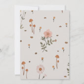 Boho Weide Wildflower beige Bruiloft Save The Date (Achterkant)