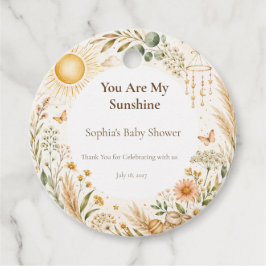 Boho Weide Zonneschijn Baby Shower Favor Tags Bedankjes Labels