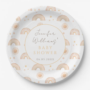 Boho weinig zonneschijn genderneutraal baby shower papieren bordje