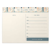 Boho Wekelijkse Familiekalender met Notities Secti Notitieblok (Voorkant)