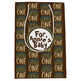 Boho "Welcome Little One" Baby shower Medium Cadeauzakje