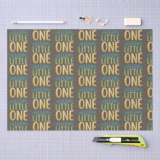 Boho "Welcome Little One" Baby shower Tissuepapier (Craft)