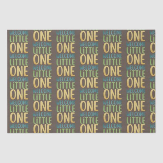 Boho "Welcome Little One" Baby shower Tissuepapier (Voorkant)