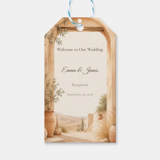 Boho Welkom Trouwcadeaukaartje Cadeaulabel (Voorkant)