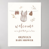 Boho Welkomstbord Meisje Outfit Baby shower Poster (Voorkant)
