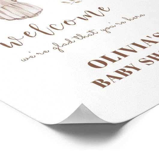 Boho Welkomstbord Meisje Outfit Baby shower Poster (Hoek)