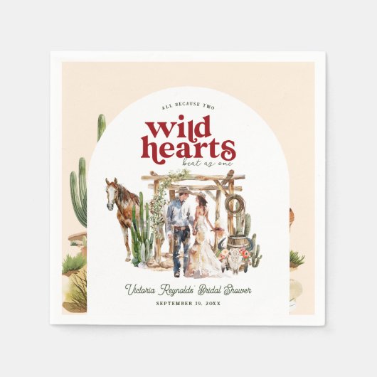 Boho Westelijke Woestijn | Bruidsdouche Servet (Voorkant)