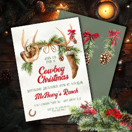 Boho Western Antler Cowboy Kerstfeest Kaart