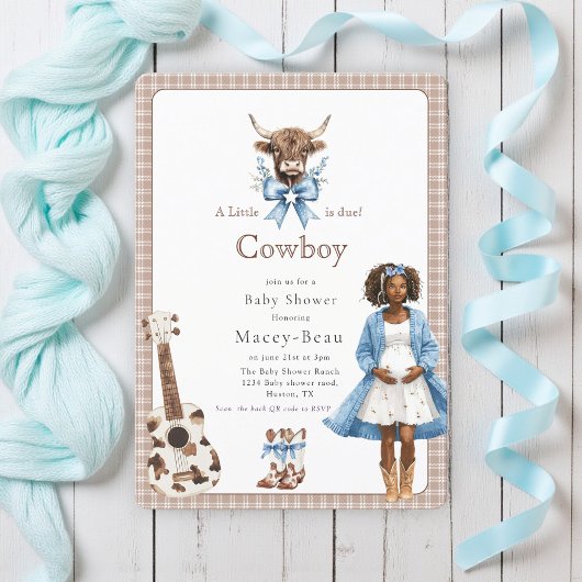 Boho Western Baby shower Qr code uitnodiging