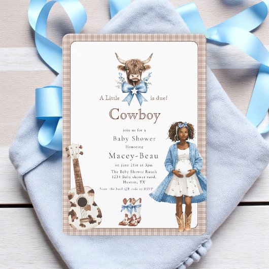 Boho Western Baby shower Qr code uitnodiging