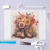 Boho Western Boots Bloemen Boeket voor Decoupage Tissuepapier (Craft)