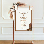 Boho western bruiloft Welkomstbord Poster