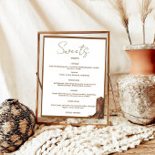 Boho Western bruiloft zoete dessert bar teken Poster