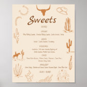 Boho Western bruiloft zoete dessert bar teken Poster (Voorkant)
