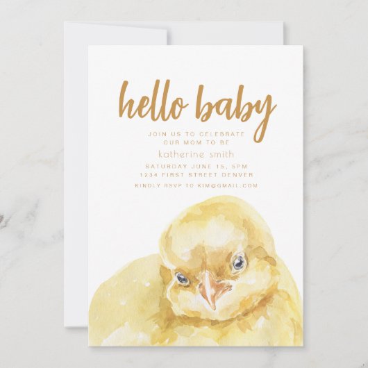 Boho Western Chick Theme Baby shower Uitnodiging (Voorkant)