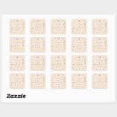 Boho Western Cowboy Illustratie Bruiloft Vierkante Sticker (Vel)