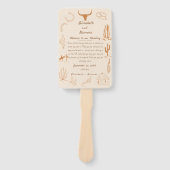 Boho Western Cowboy Illustration Events Tijdlijn Handwaaier (Voorkant)