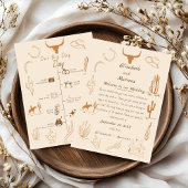 Boho Western Cowboy Illustration Events Tijdlijn Programmakaart